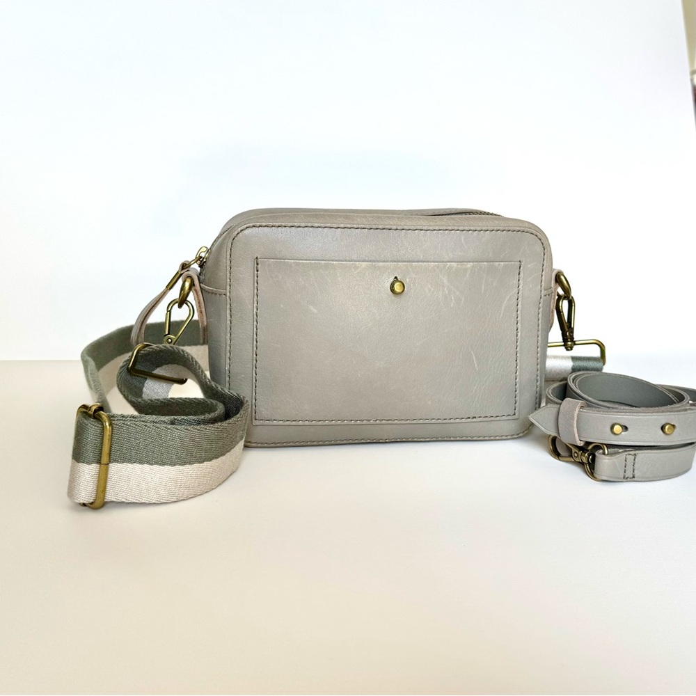Madewell Transport Camera Crossbody Bag with 2 Adjustable Straps, Gray